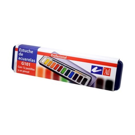 Estuche acuarelas con 12 pastillas g101