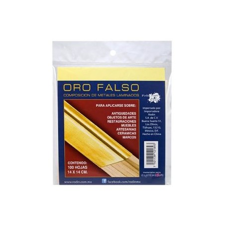 Hojas de Oro Falso – 14×14 cm
