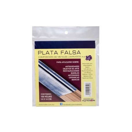 Hojas de Plata Falsa – 14×14 cm