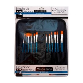 Estuche con 12 pinceles sinteticos