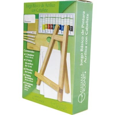 Materiales de arte: pinceles, pinturas, lienzos y escultura